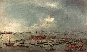 GUARDI, Francesco Outward Voyage of the Bucintoro to San Nicol del Lido dfg oil on canvas